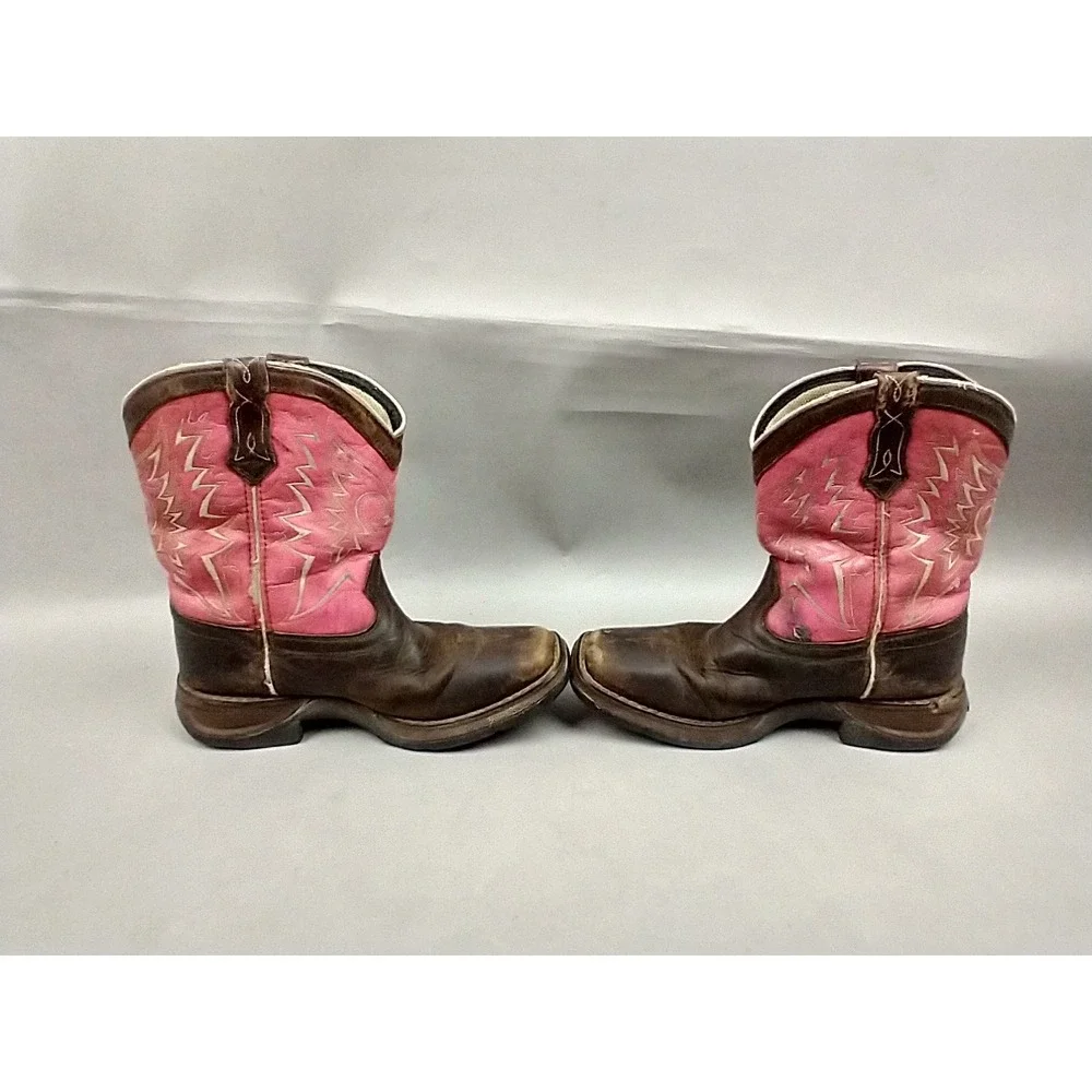 Girl's Durango Western Boot‎ Lil' Cowgirl Pink Brown Sz 2 DWBT093 8